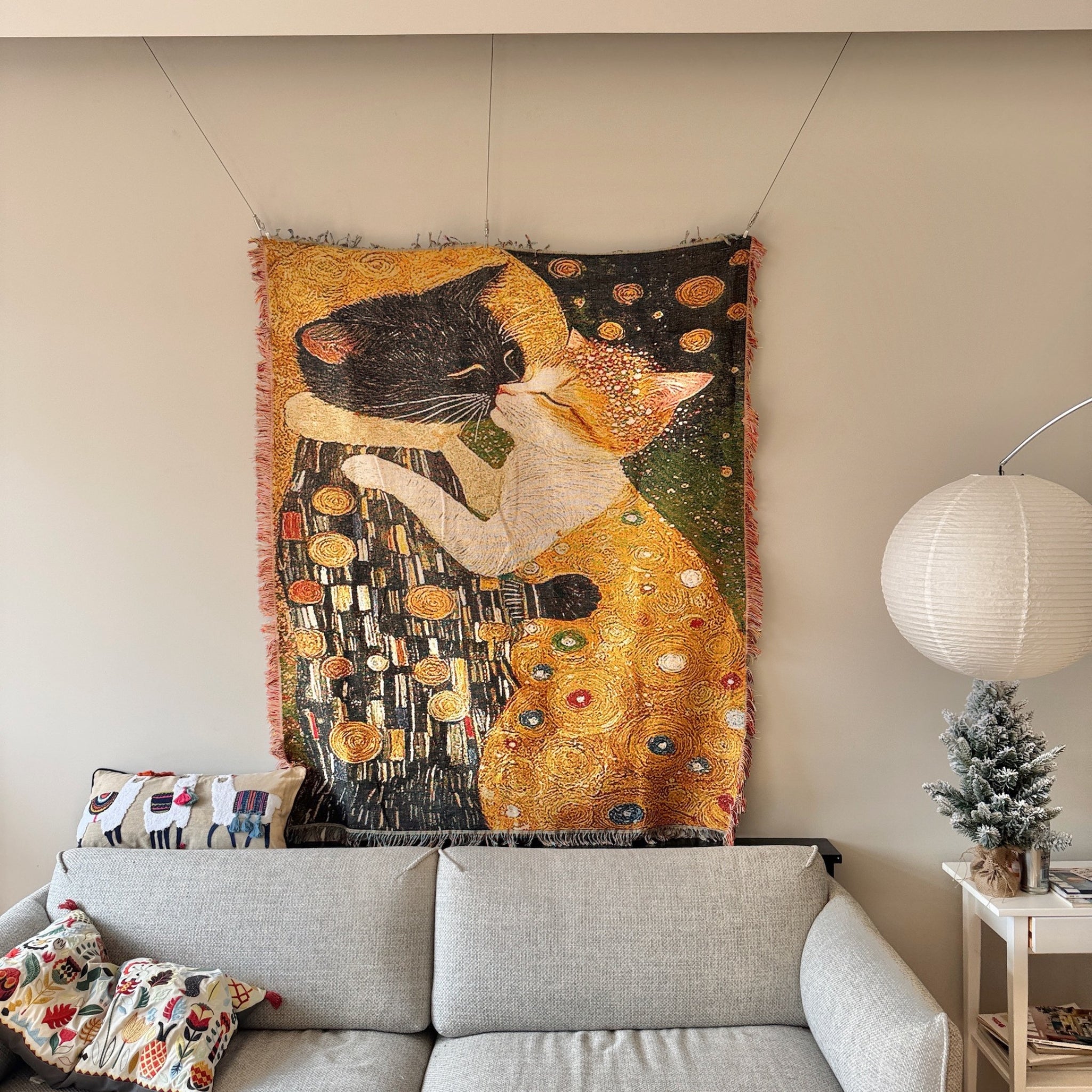 the (cat) kiss woven tapestry