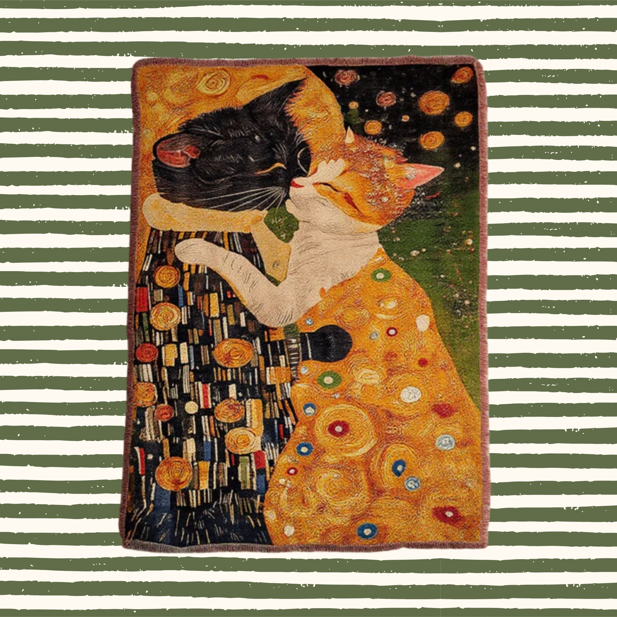 the (cat) kiss woven tapestry