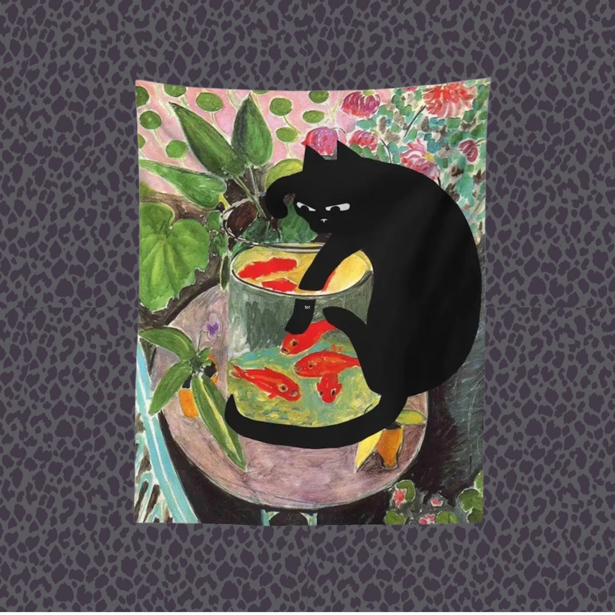 curious cat printed textile