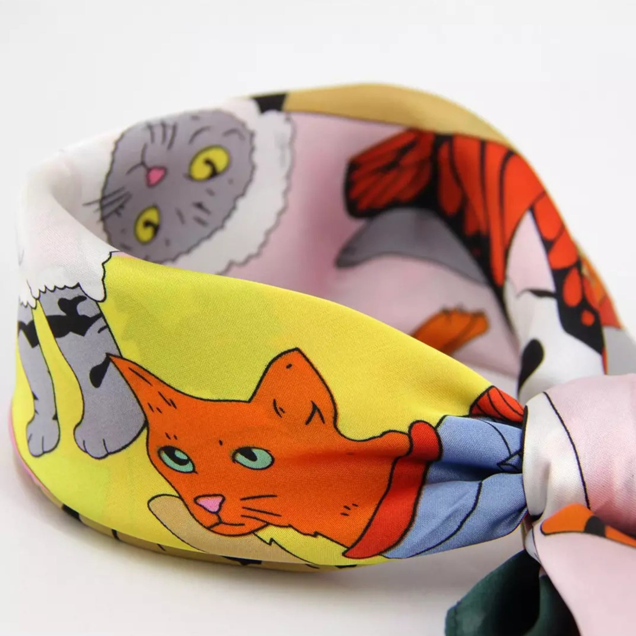 quirky cats silky scarf