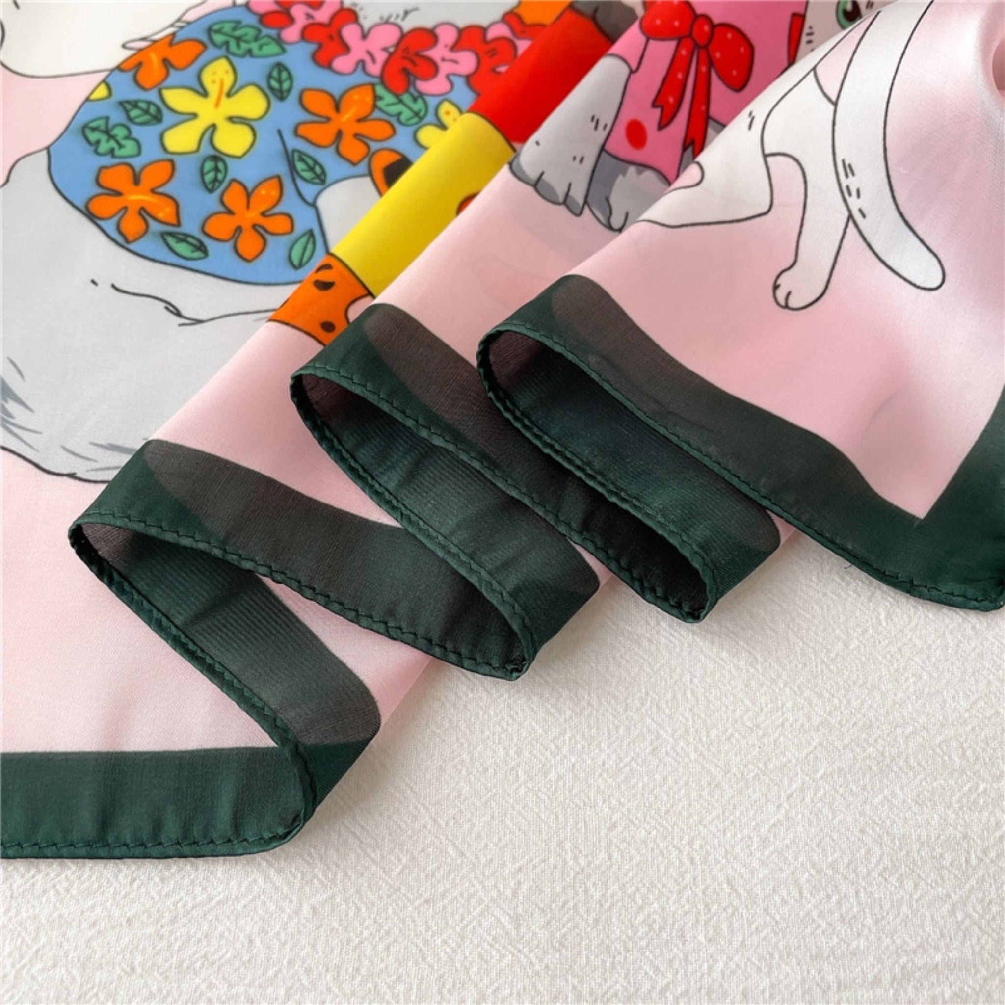 quirky cats silky scarf