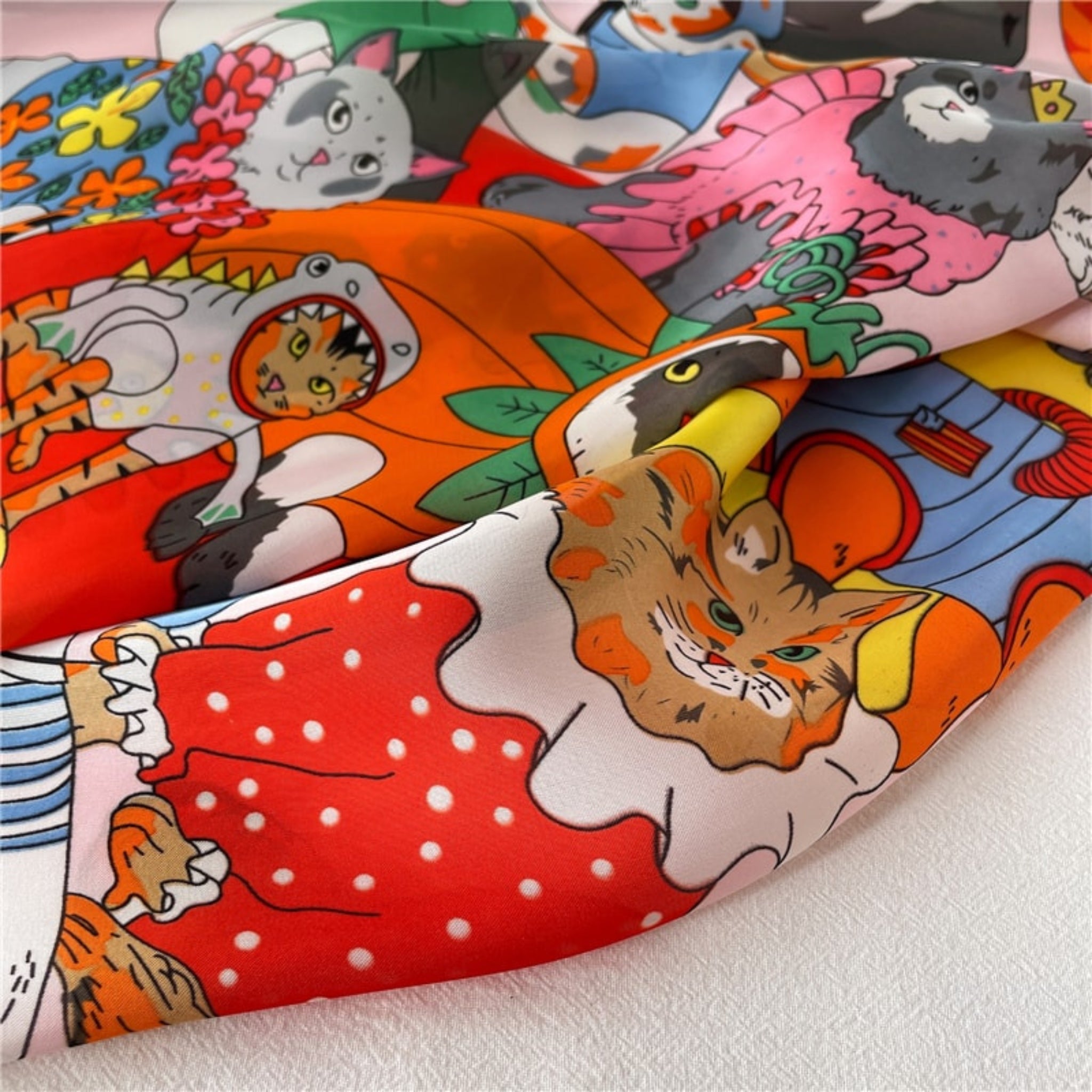 quirky cats silky scarf