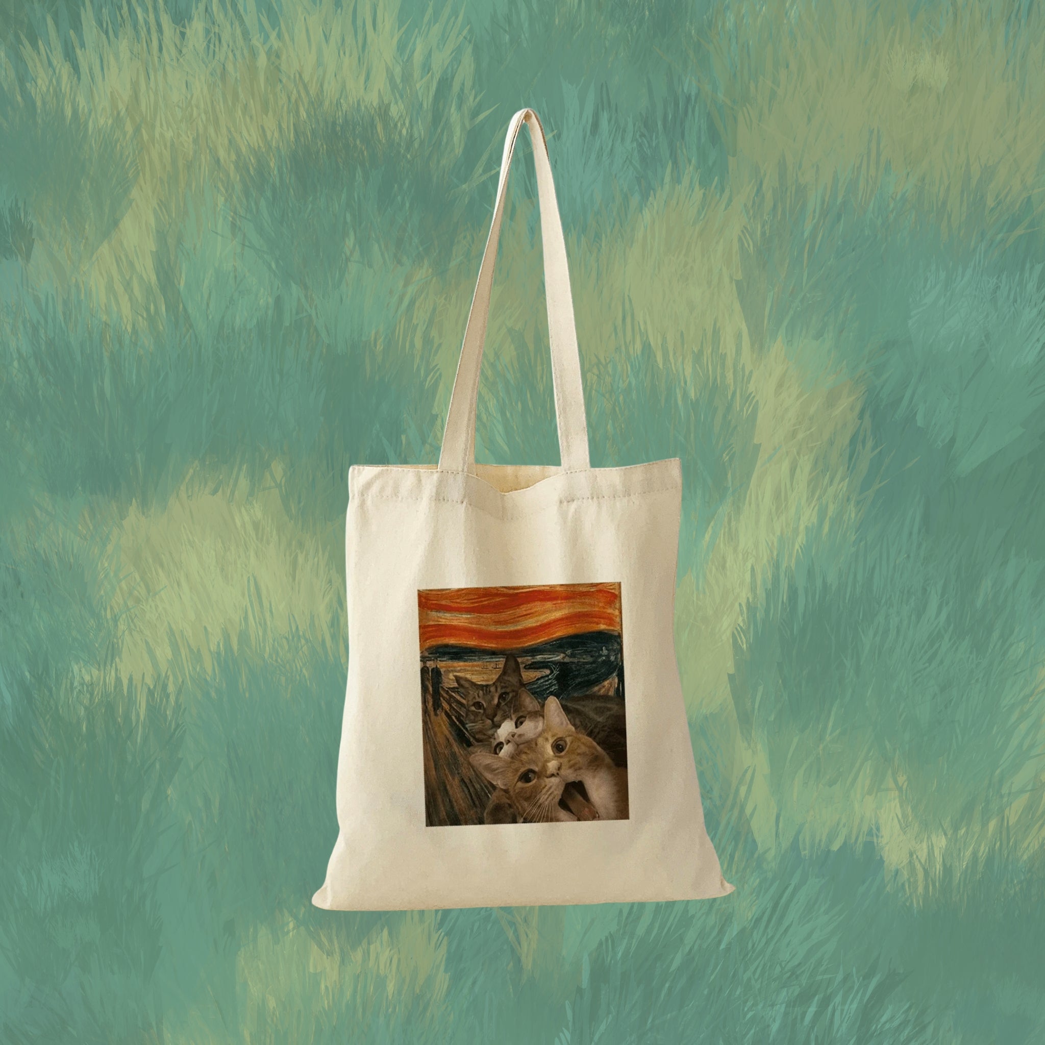 cat scream tote bag