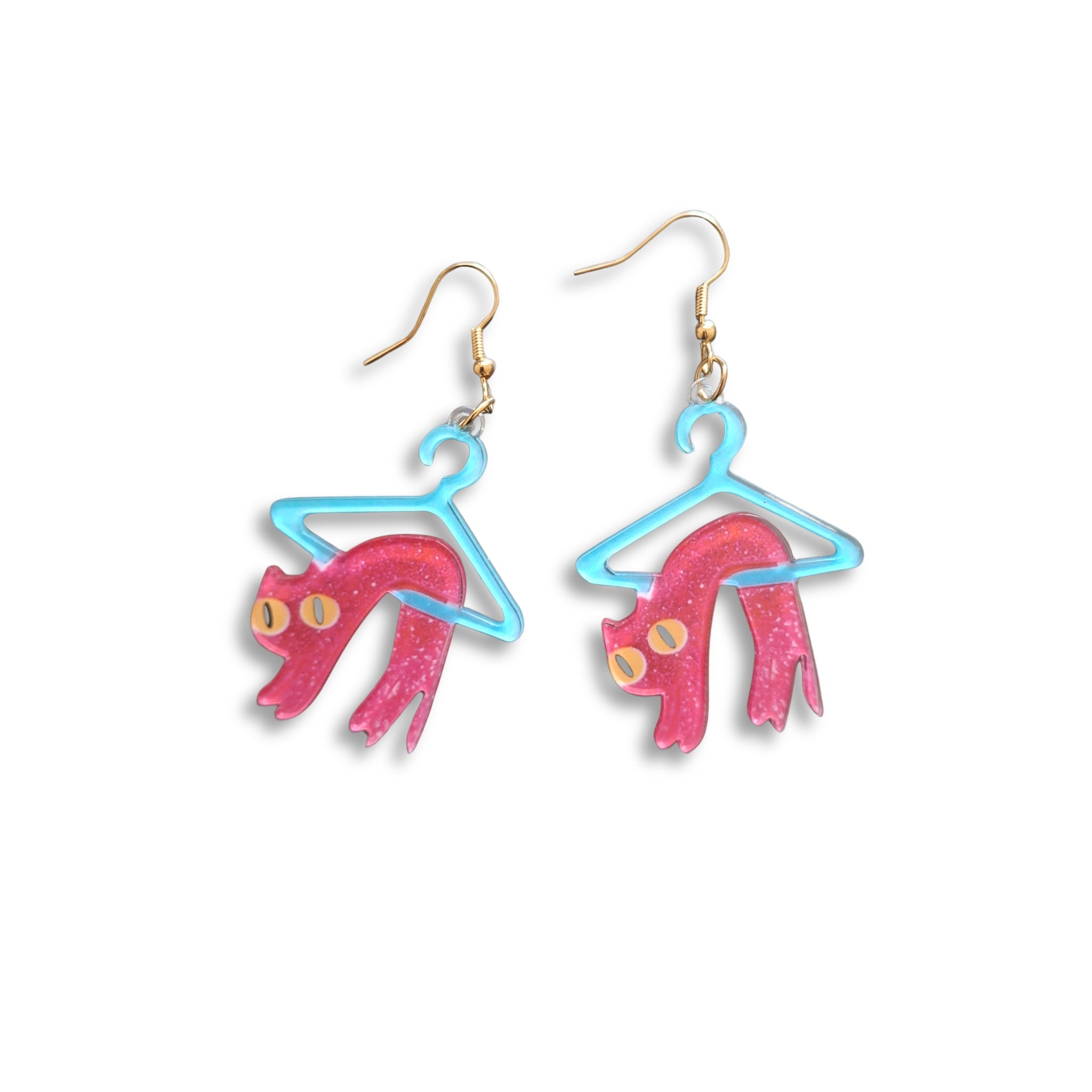 hanging cat earrings