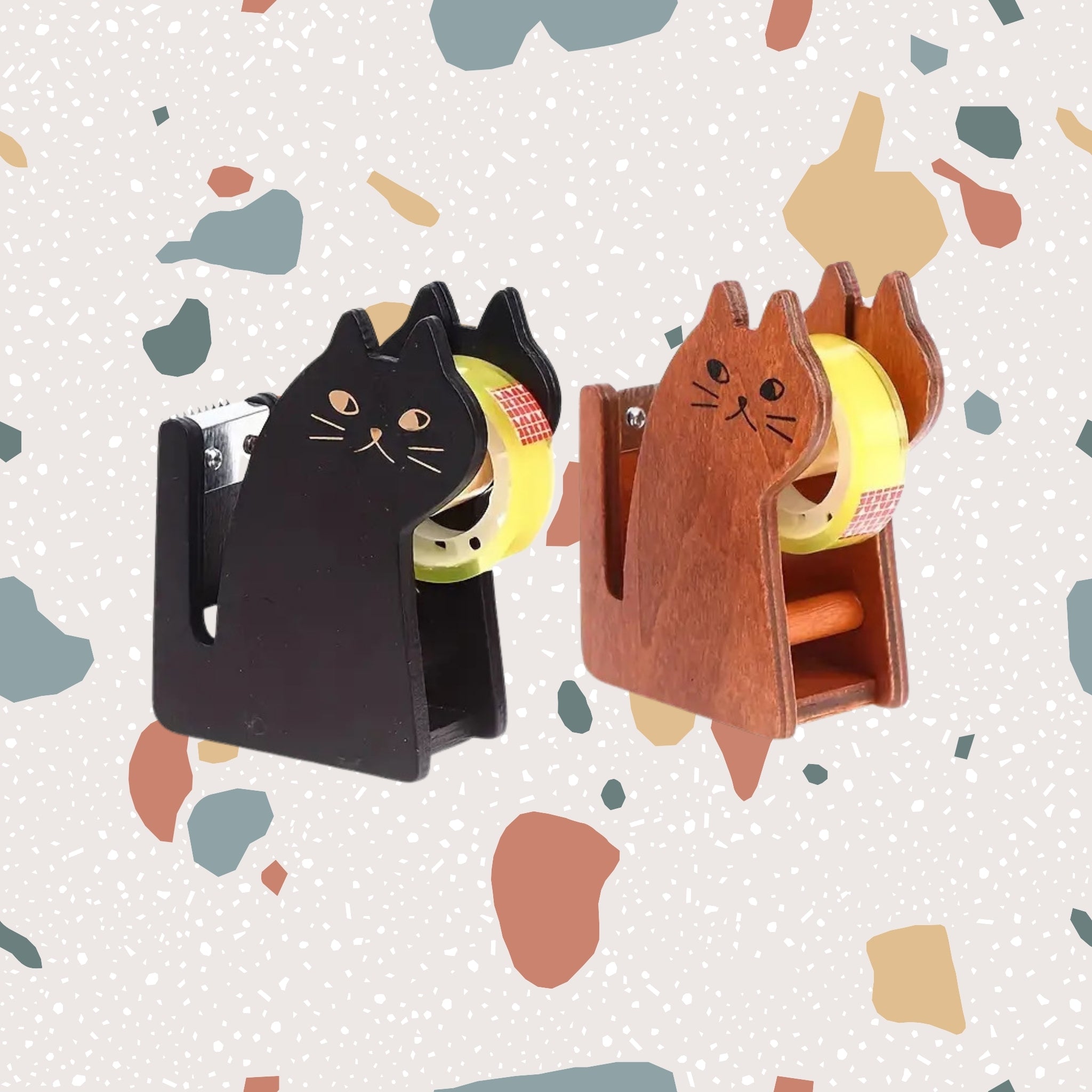 wooden tape dispenser