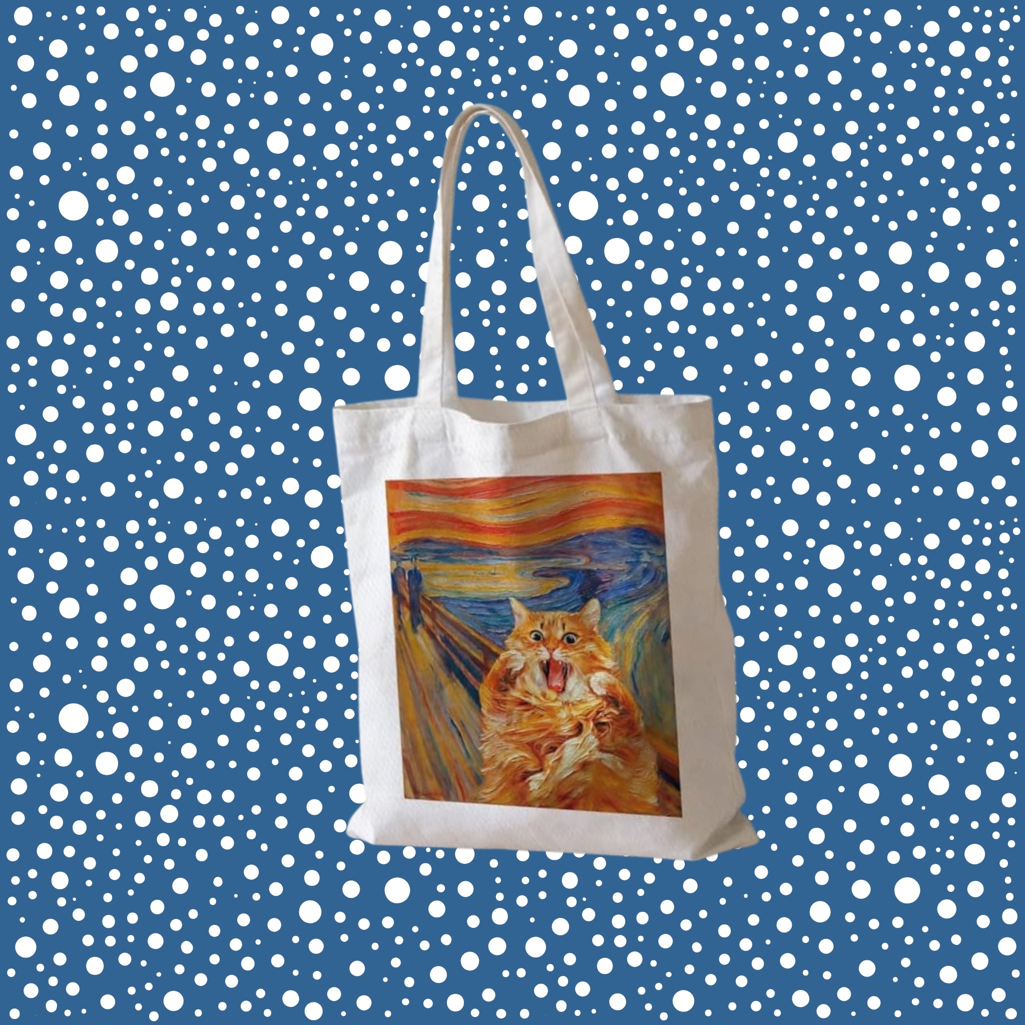 the fat cat scream tote bag
