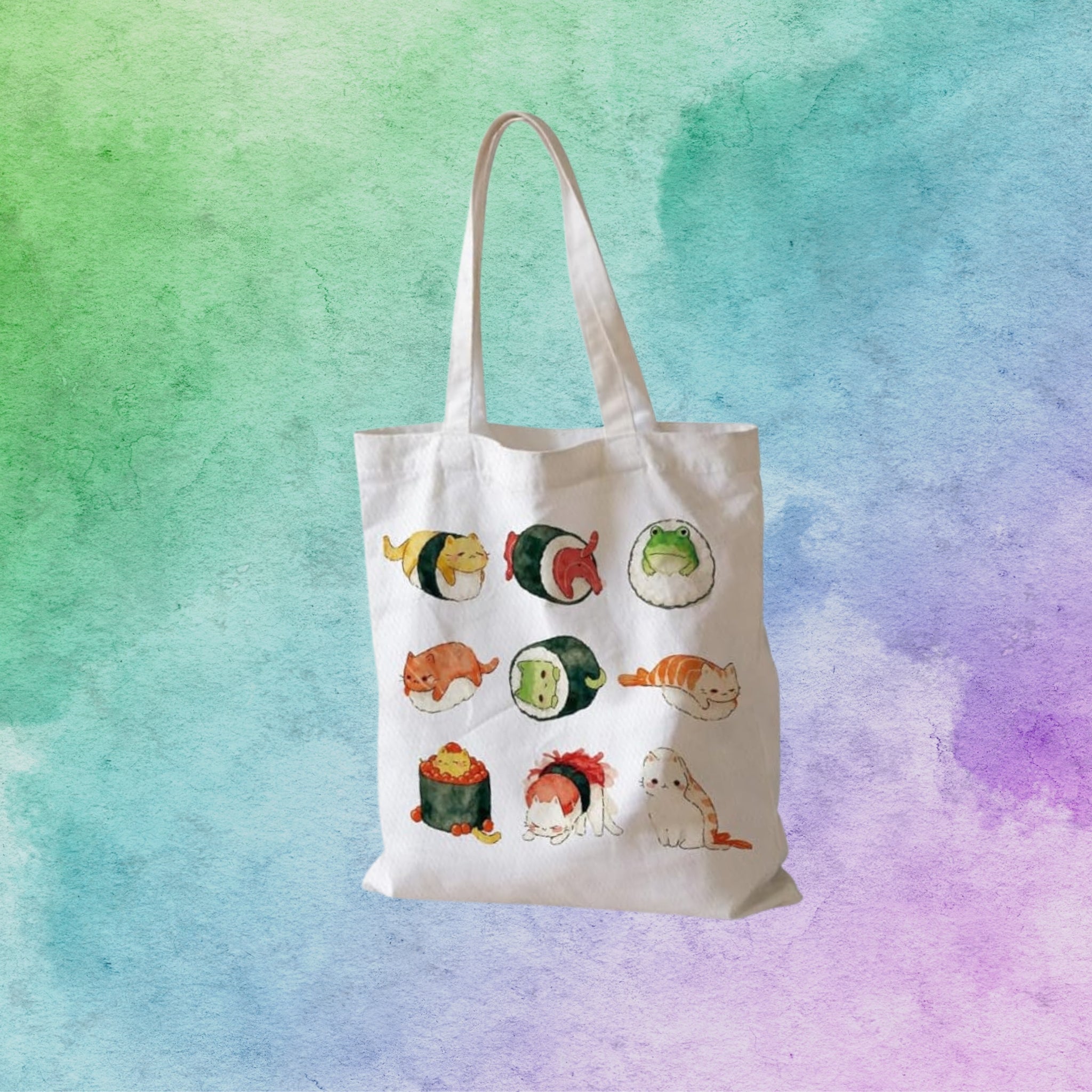 the cat sushi tote bag