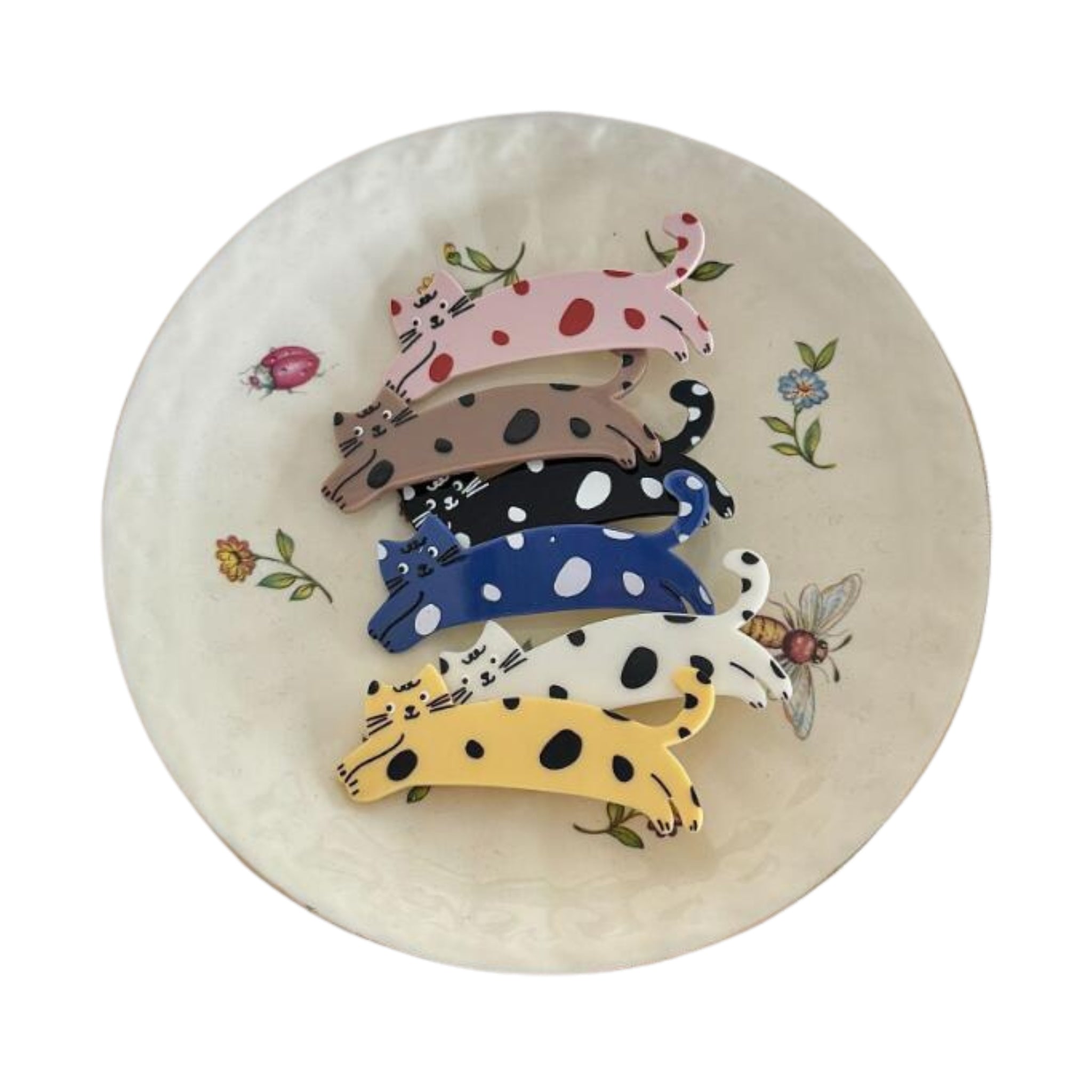 the polka cat hair clips (set of 2)