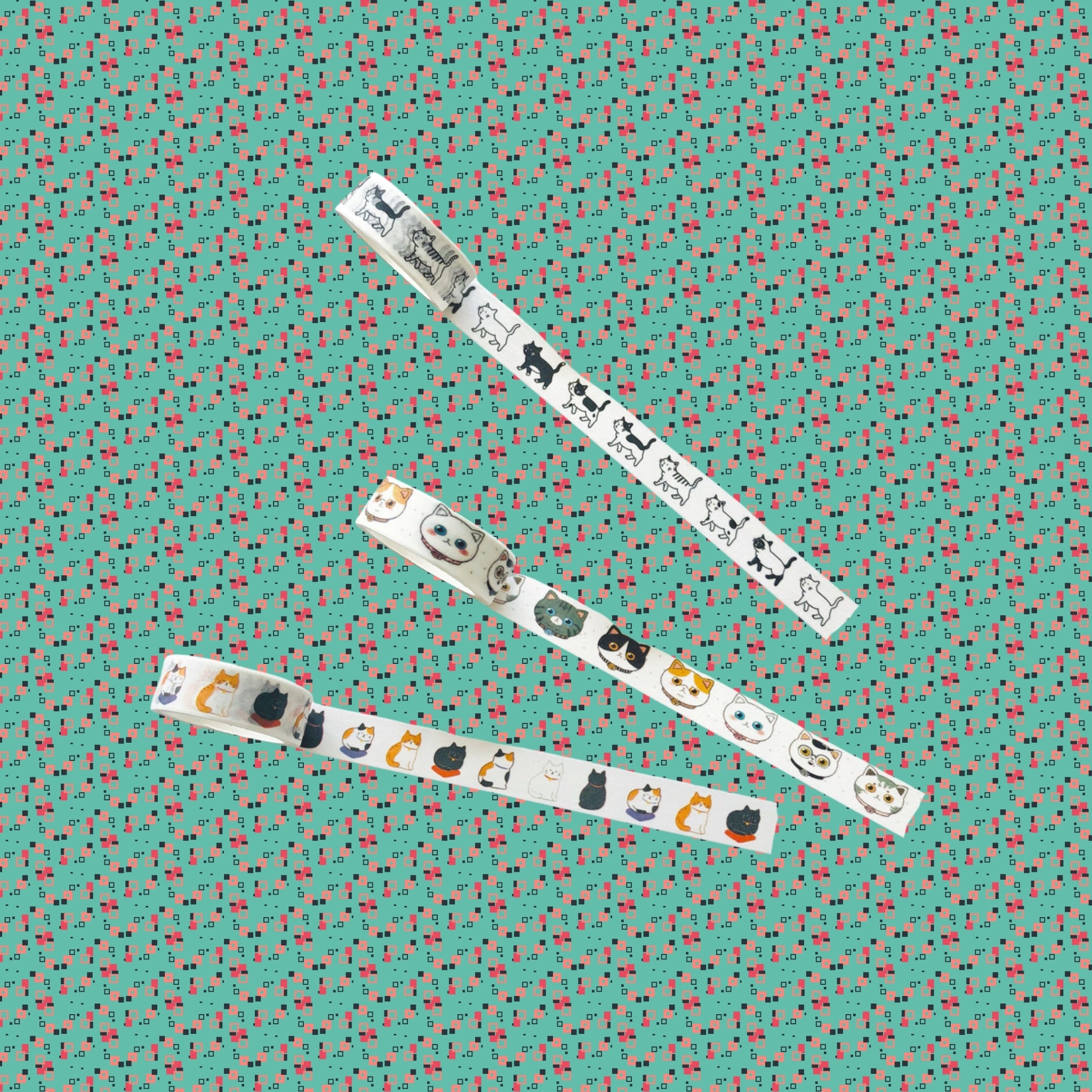 playful cats washi tape