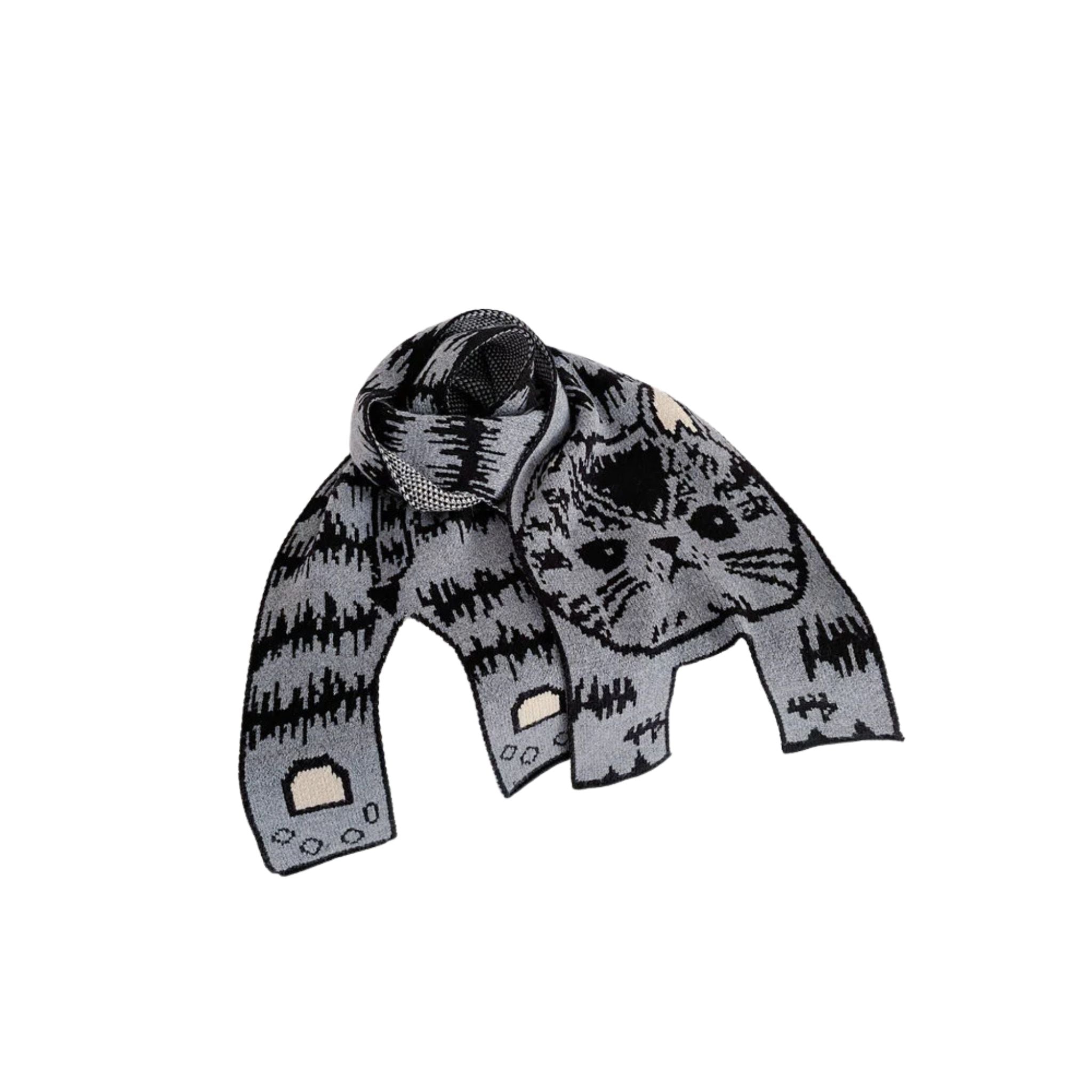 pixelized cat scarf