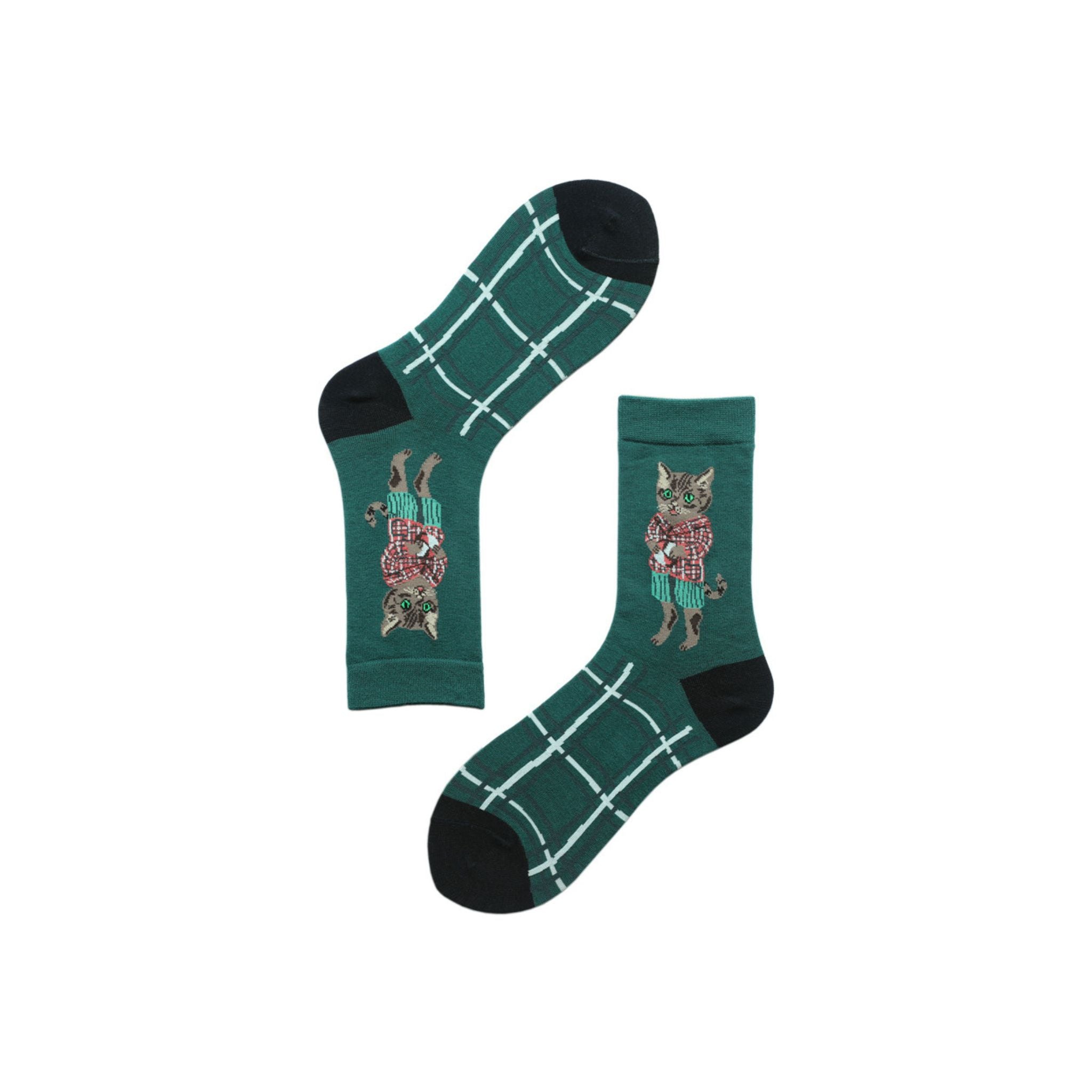 playful cat socks