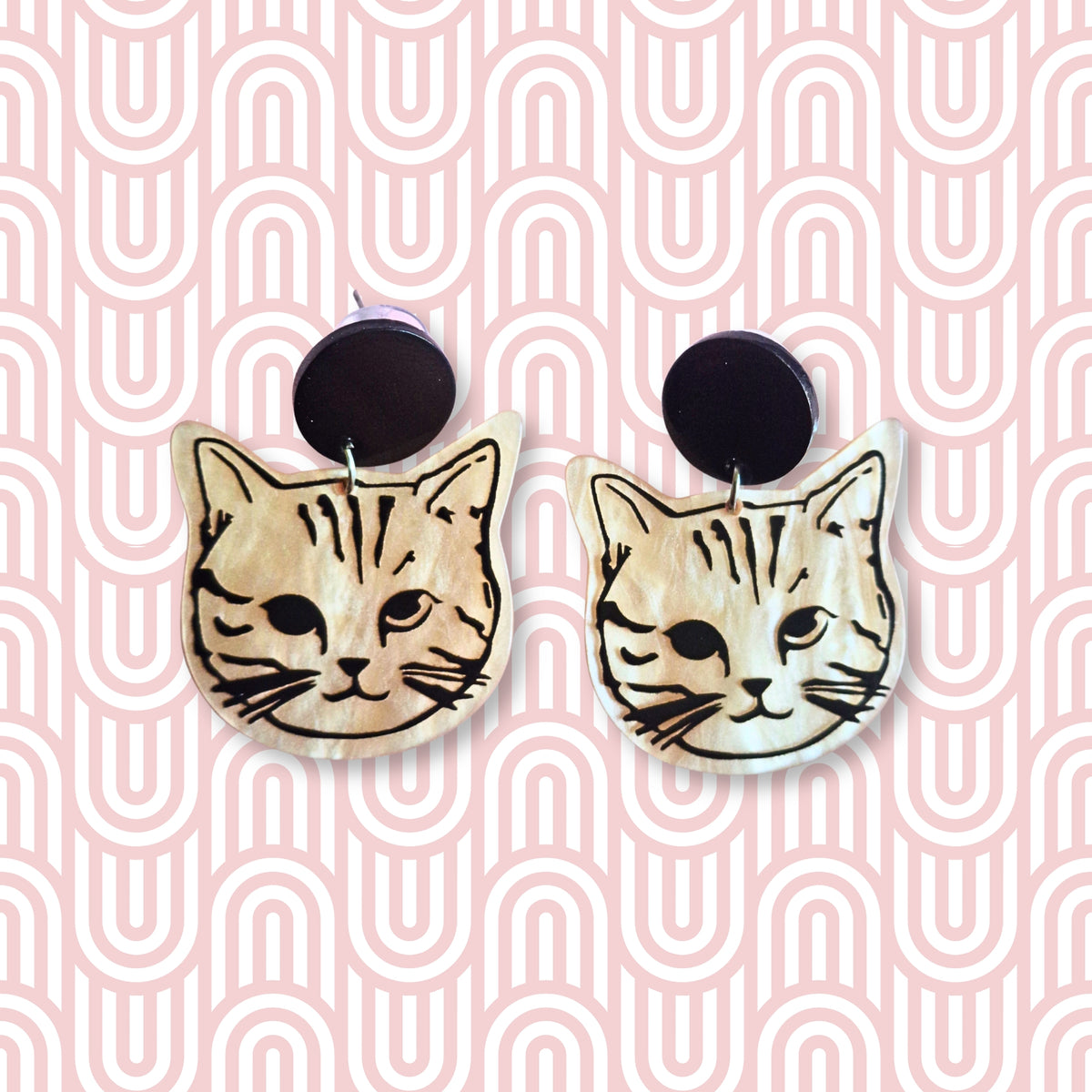 the funky cat earrings
