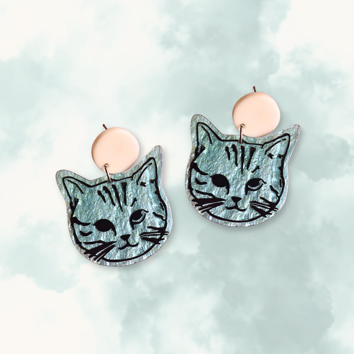 the funky cat earrings