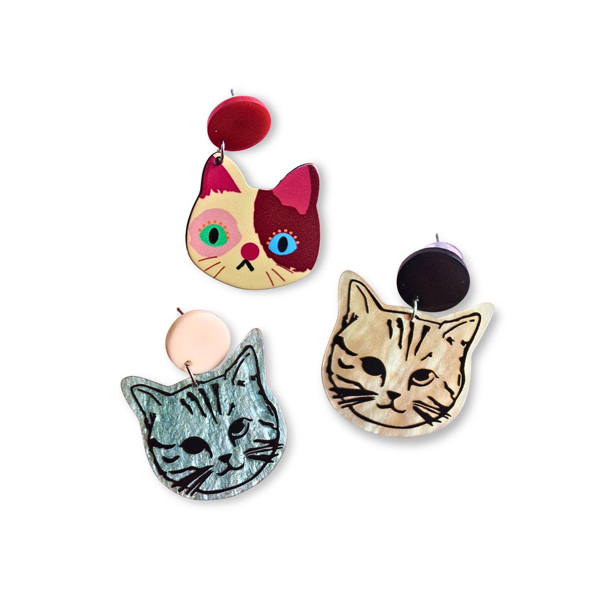 the funky cat earrings