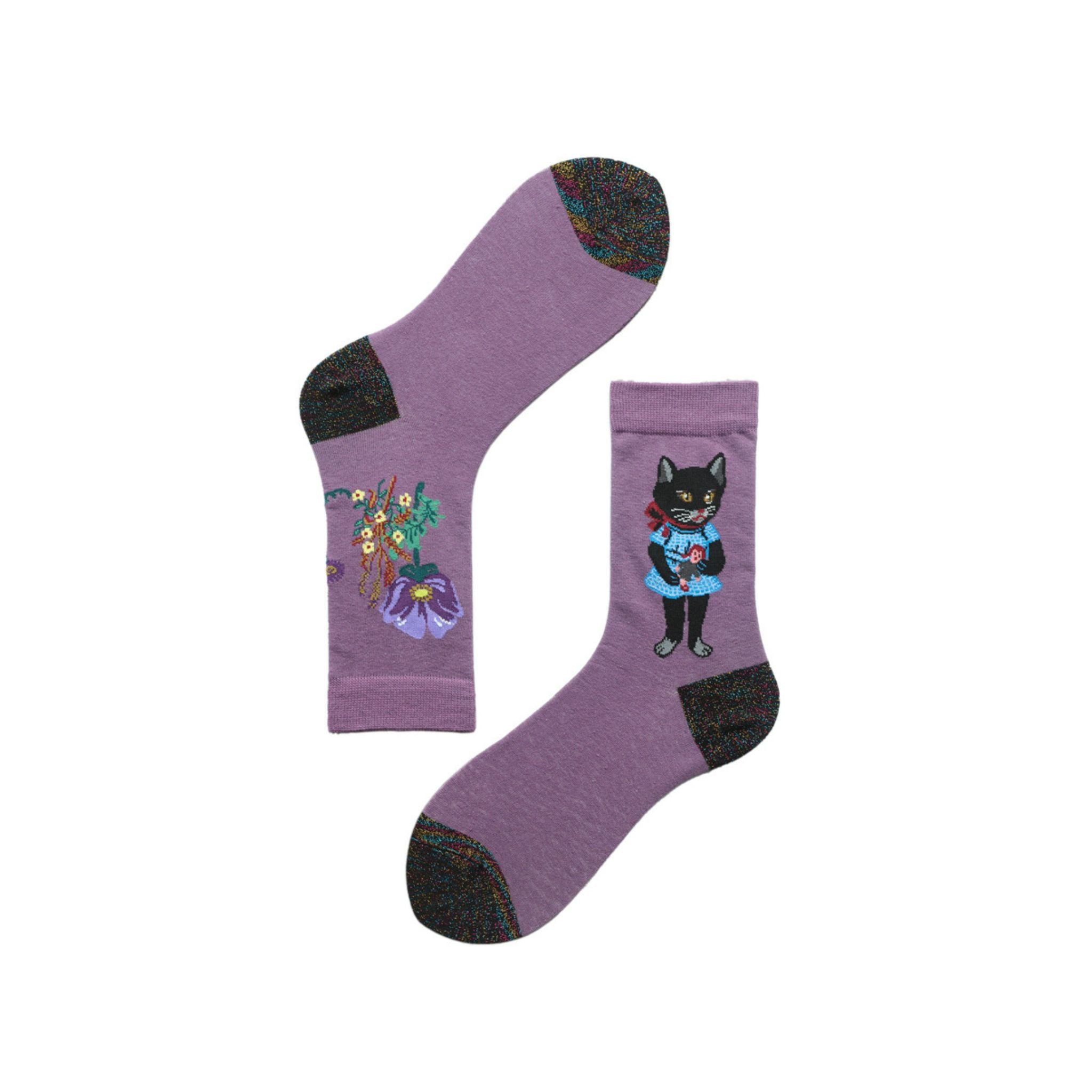 playful cat socks