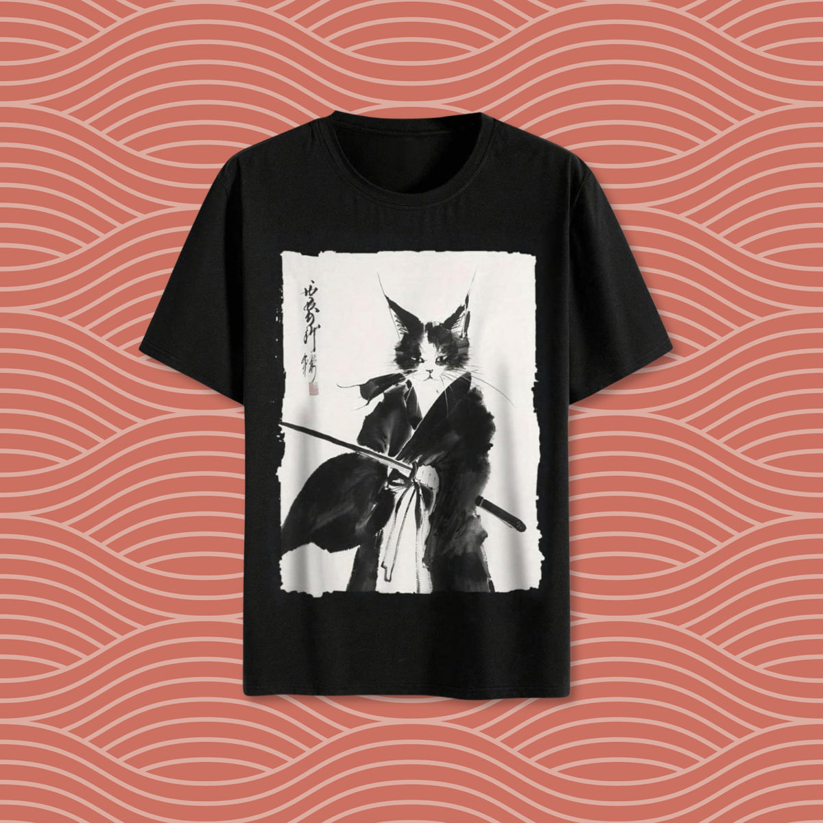 the samurai cat t-shirt
