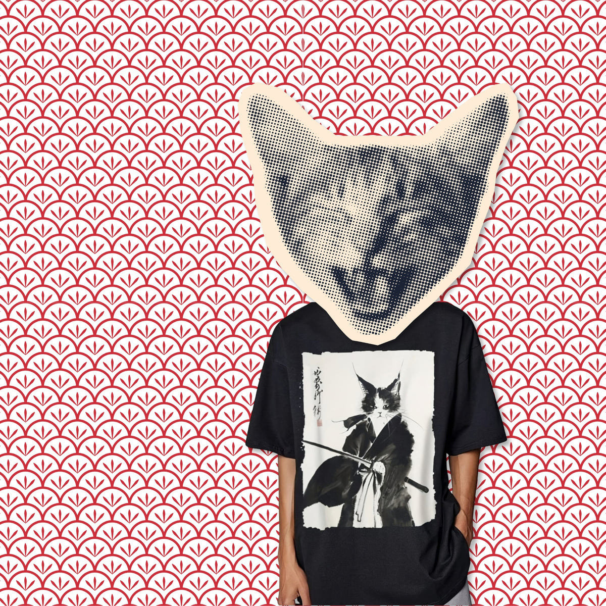 the samurai cat t-shirt
