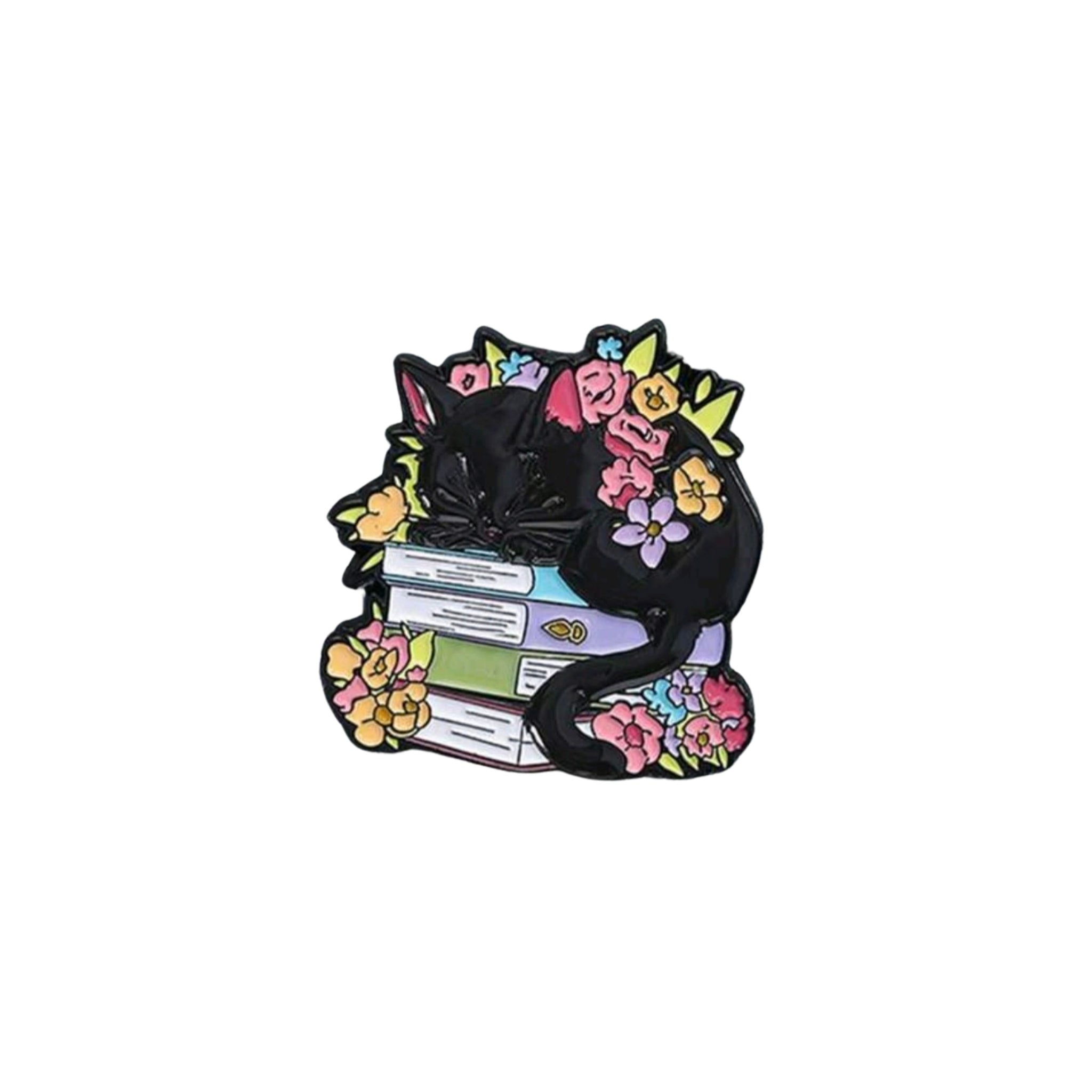 bookworm cat pin
