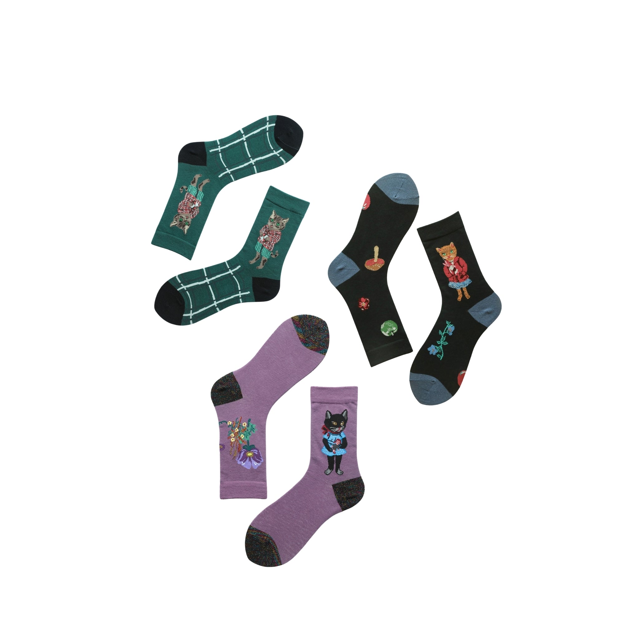 playful cat socks