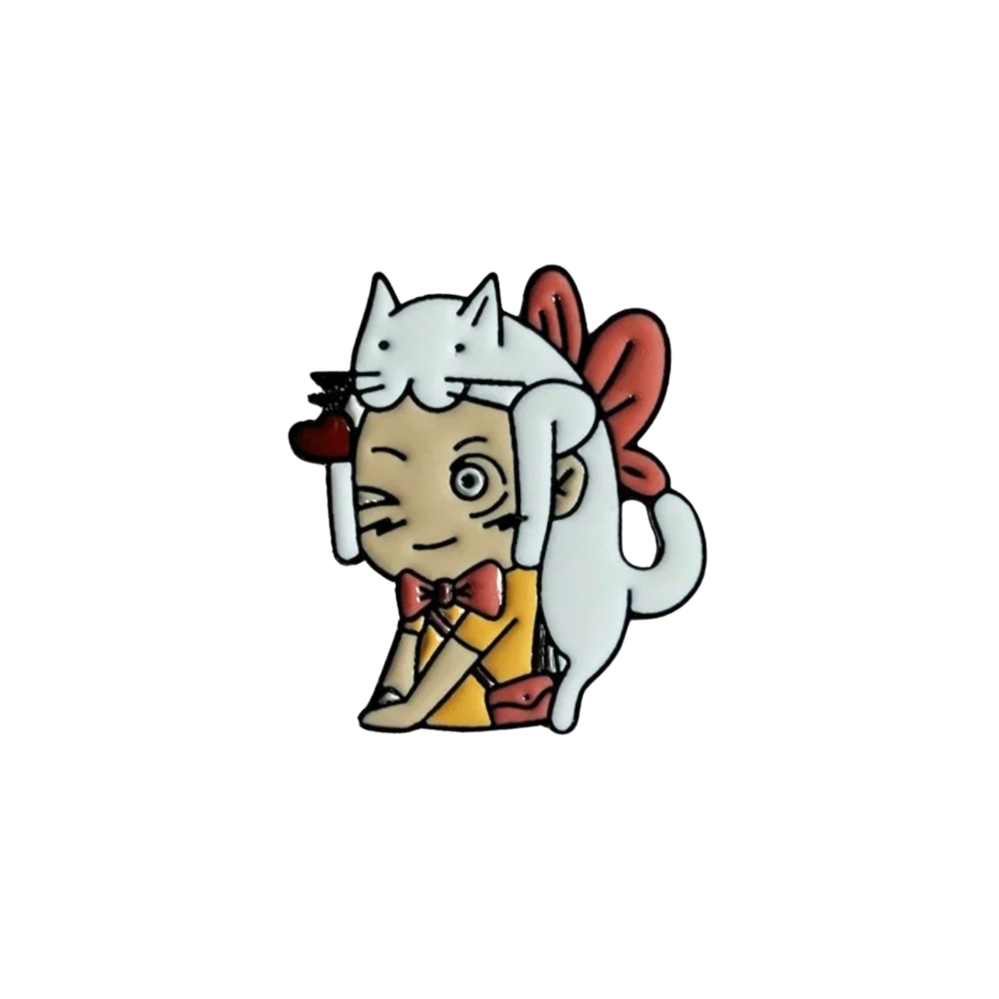 kawaii cat on girl pin