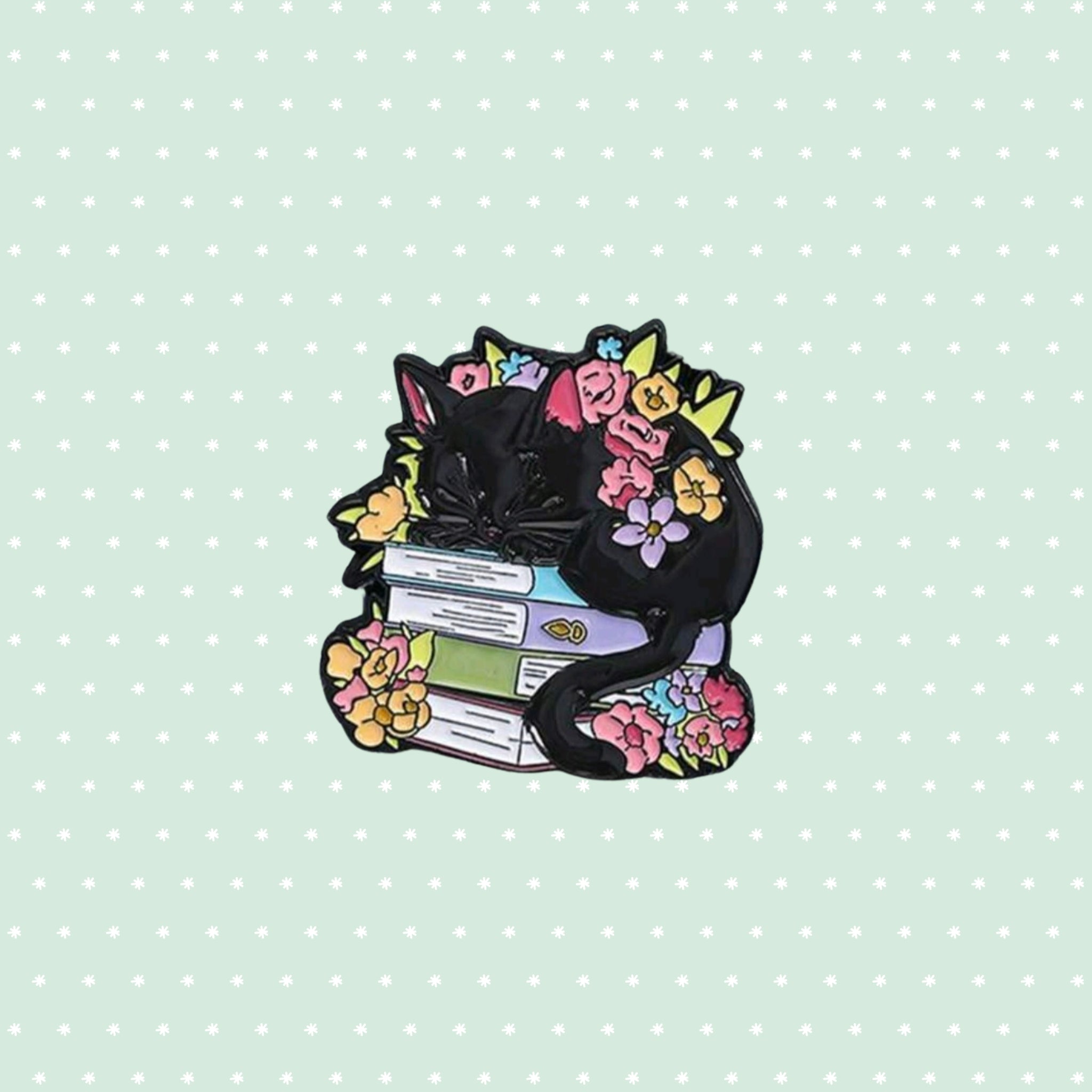 bookworm cat pin