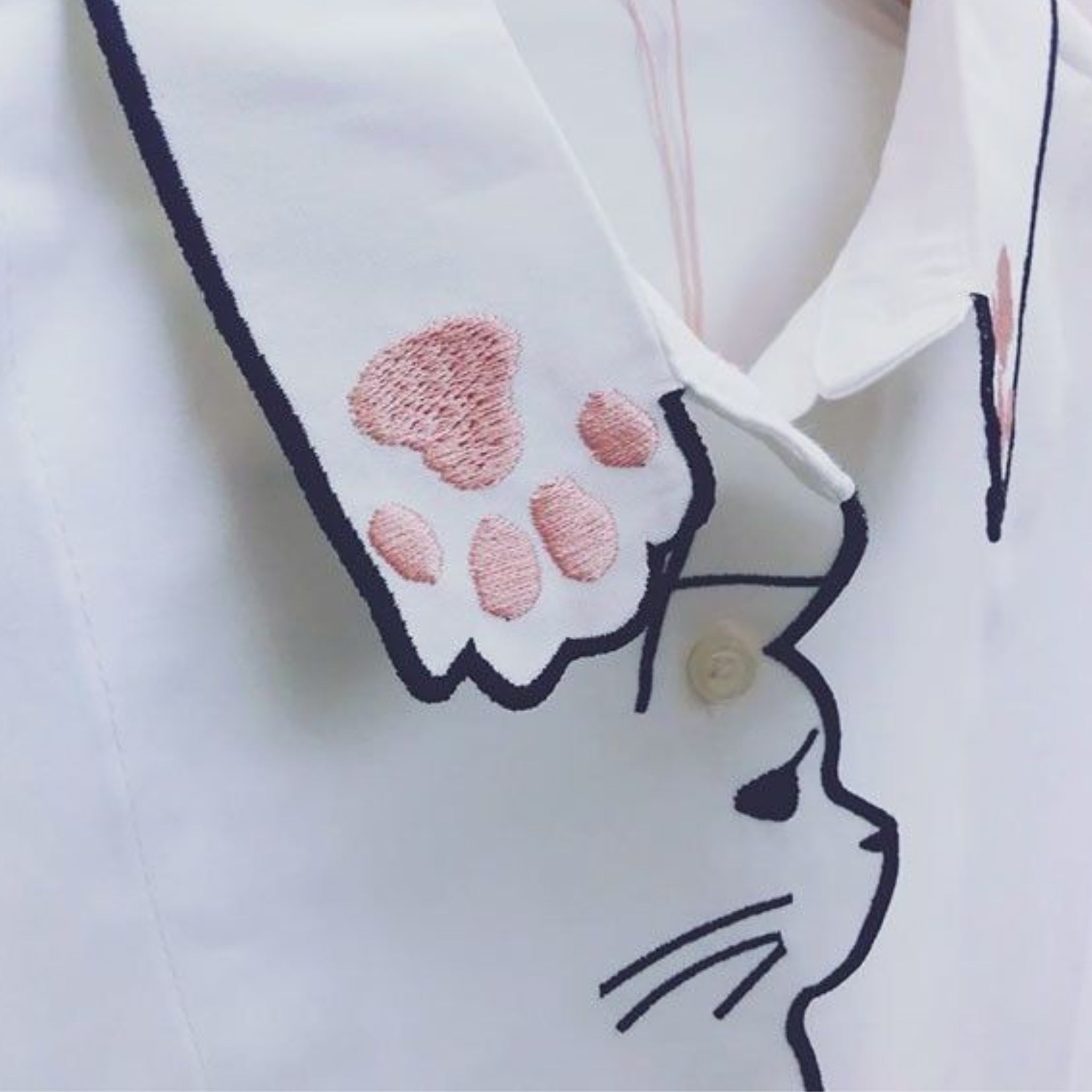 dainty cat embroidered shirt
