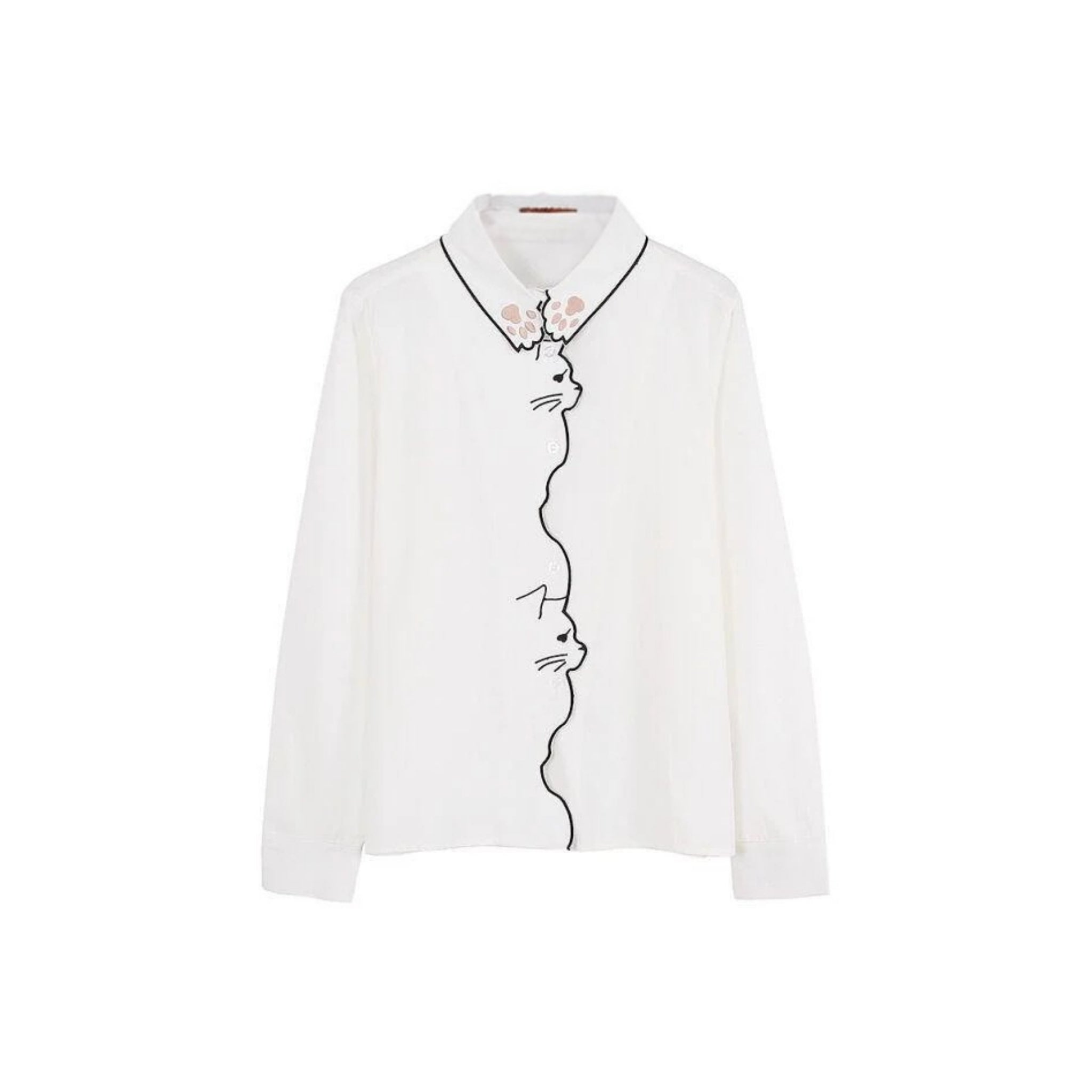 dainty cat embroidered shirt