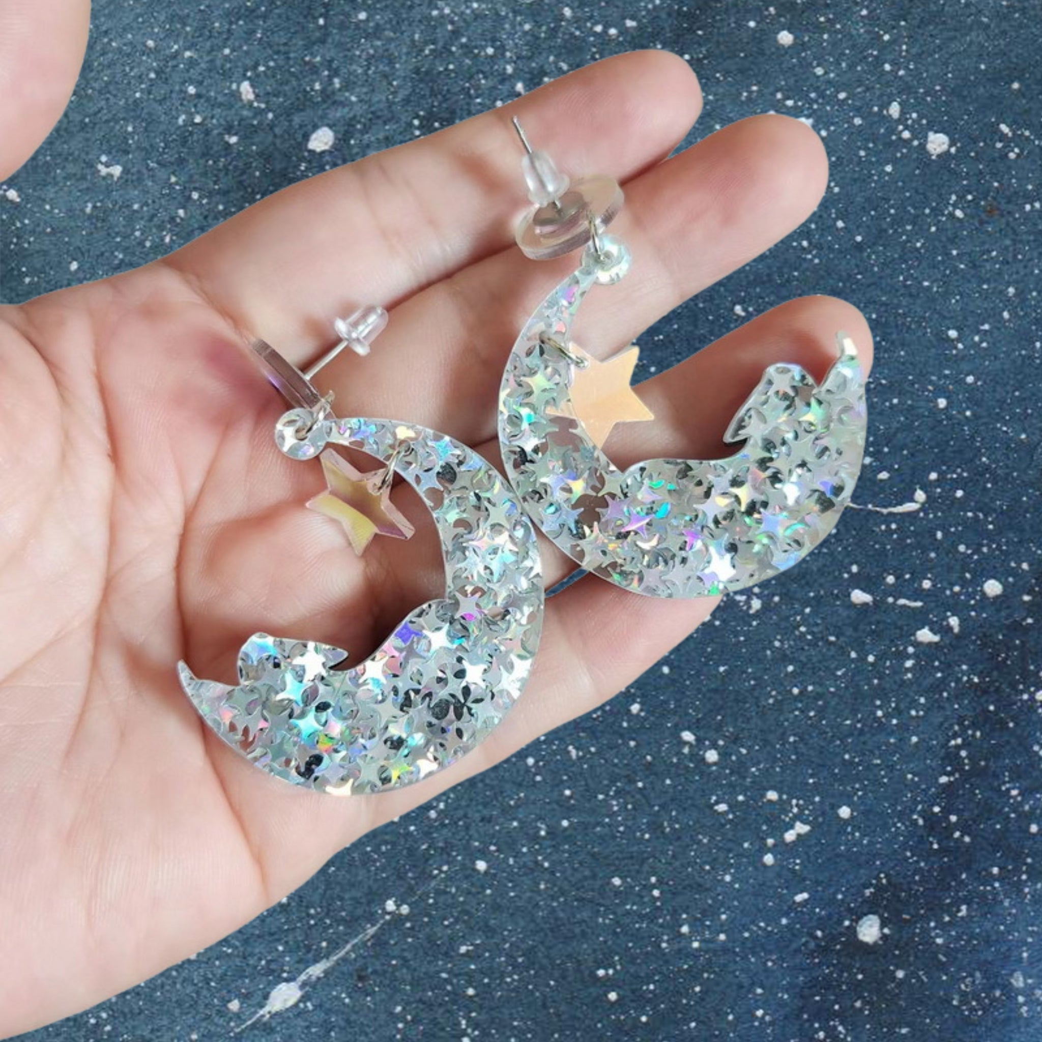 disco cat earrings