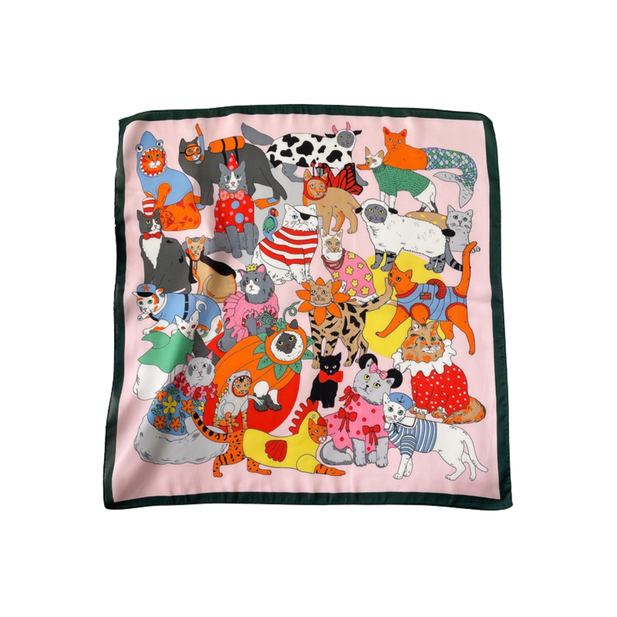 quirky cats silky scarf