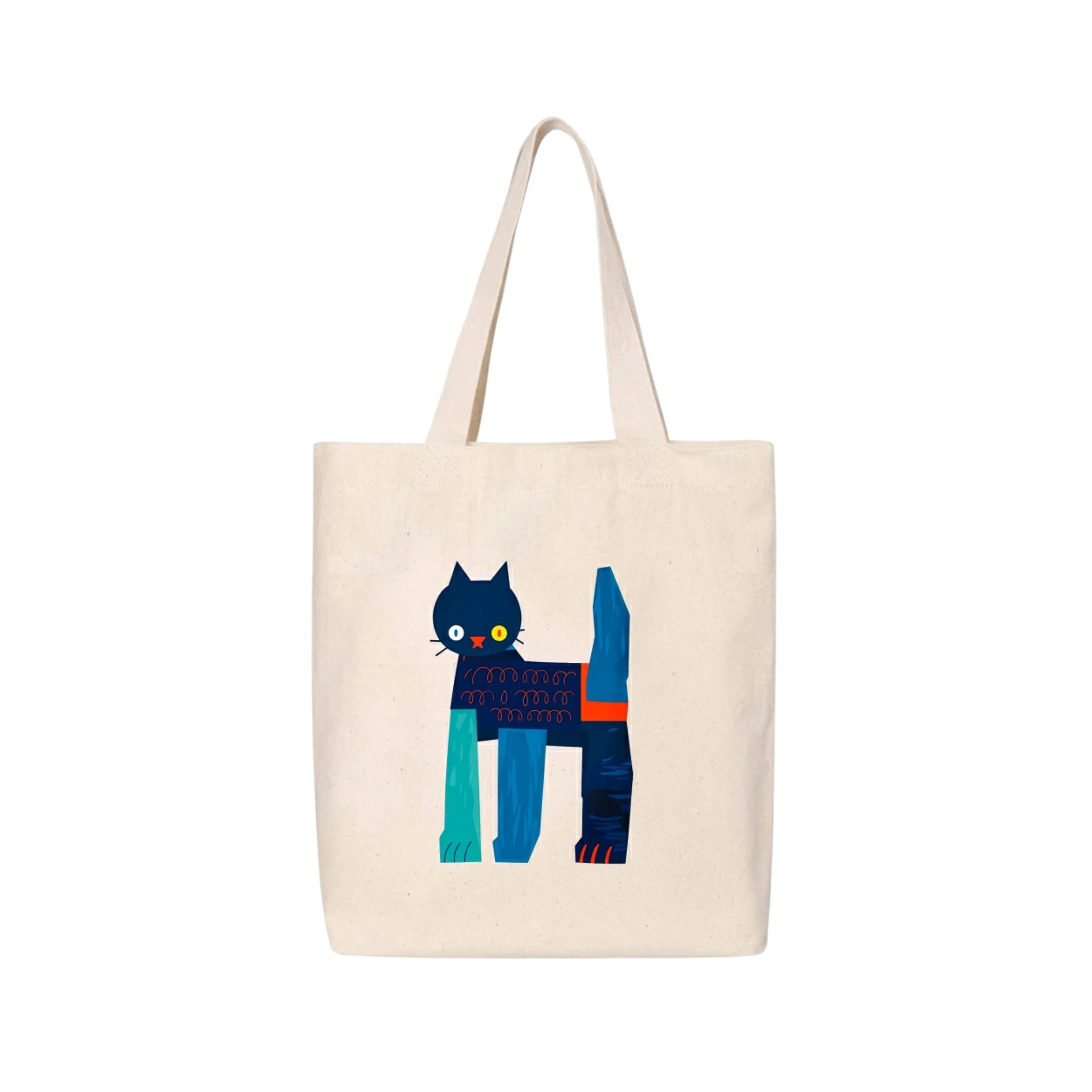 the blue cat tote bag